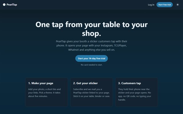 PearlTap home page